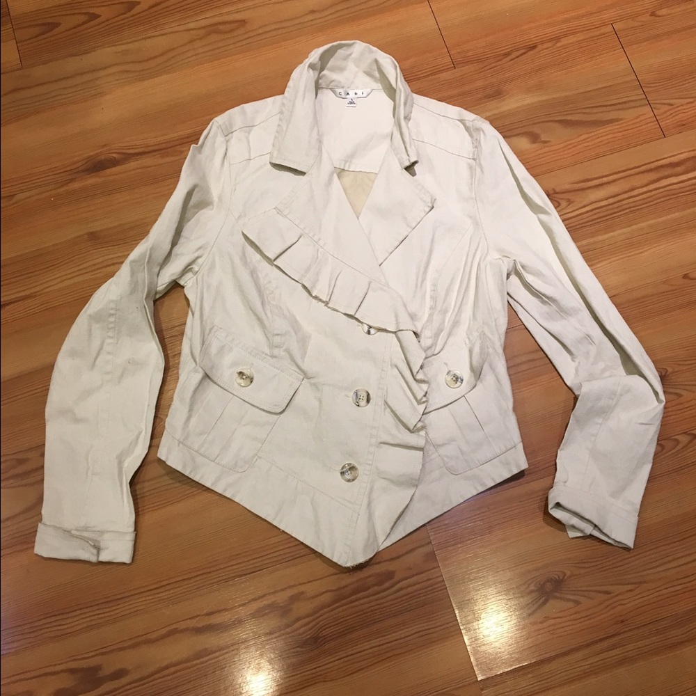 CAbi khaki asymmetrical jacket blazer Large